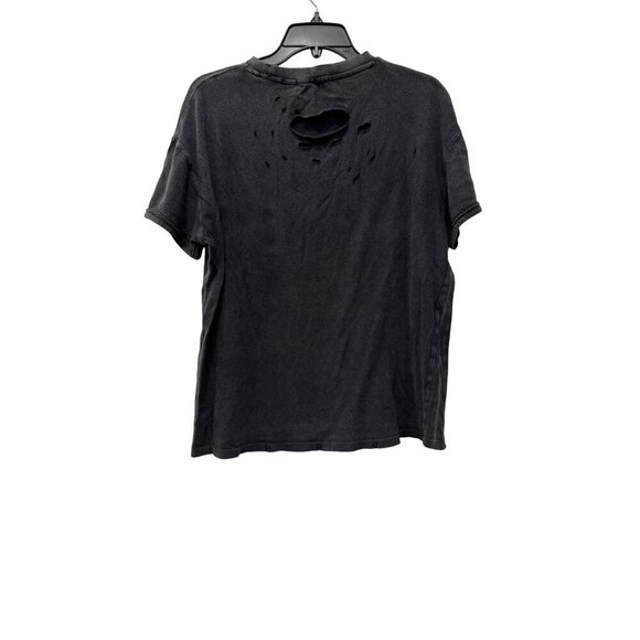 We The Free Women's Size XS Distressed Black Short Sleeve Pocket T-Shirt - Picture 2 of 11